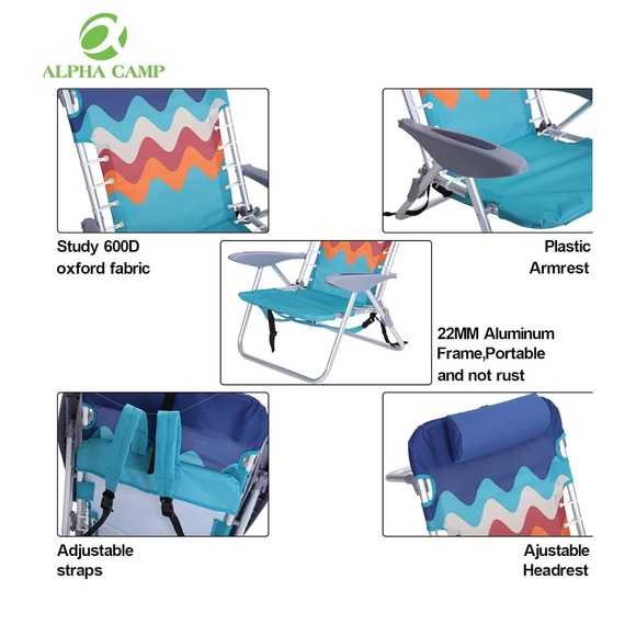 ALPHA CAMP Backpack Beach Chairs Set of 2 - Picture 6 of 7
